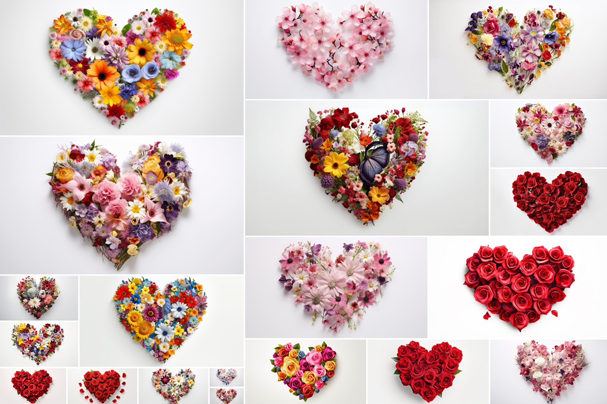61 Flower Hearts, a Nature Photo by Handmadefont (Photo 2 of 12)