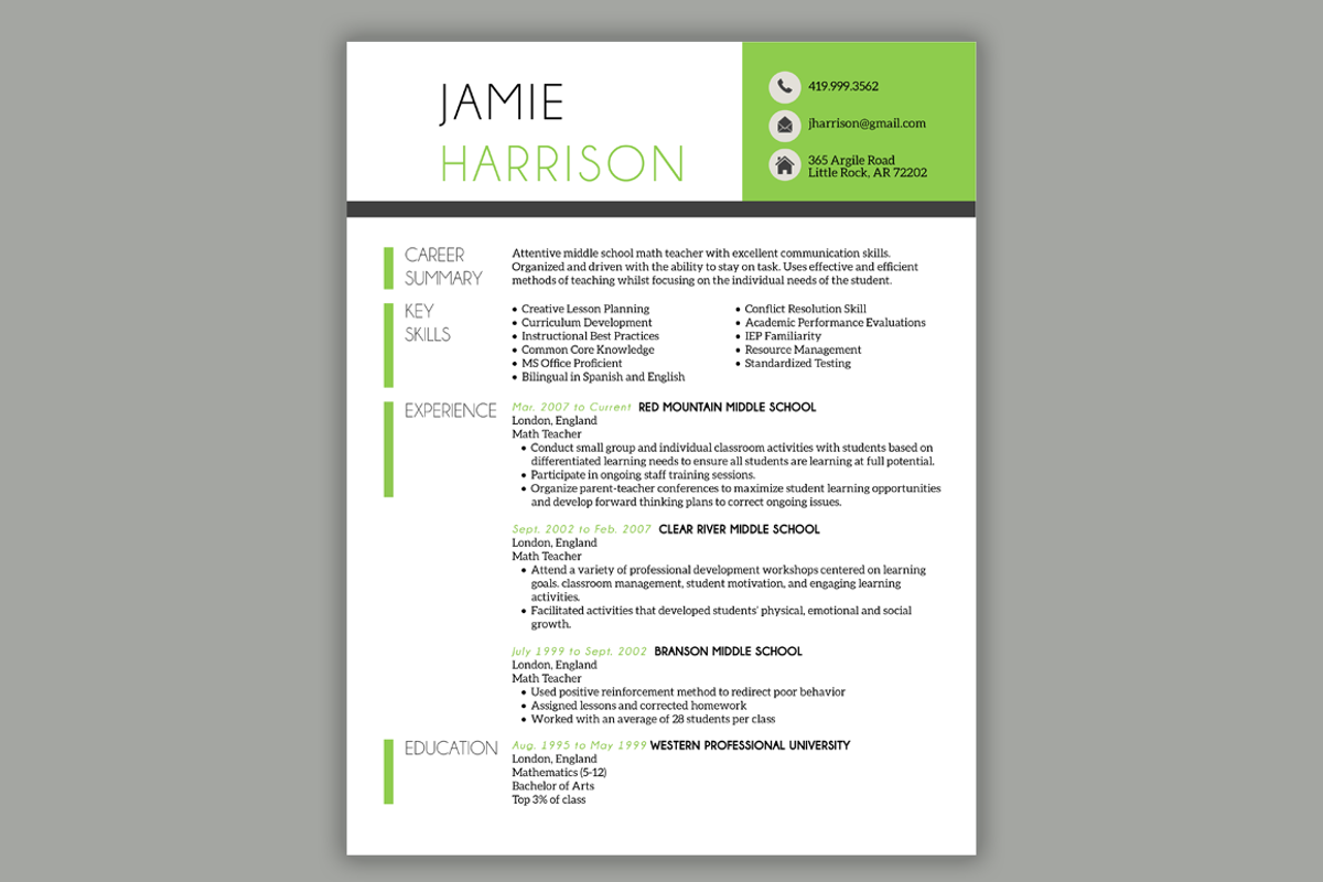3 Piece Resume Set | Word & Indesign, a Resume Template by Scribbled Napkin Design (Photo 2 of 4)