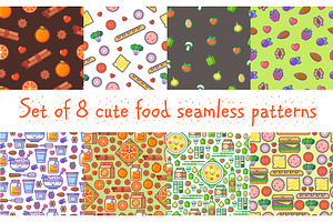 Set of 8 food patterns