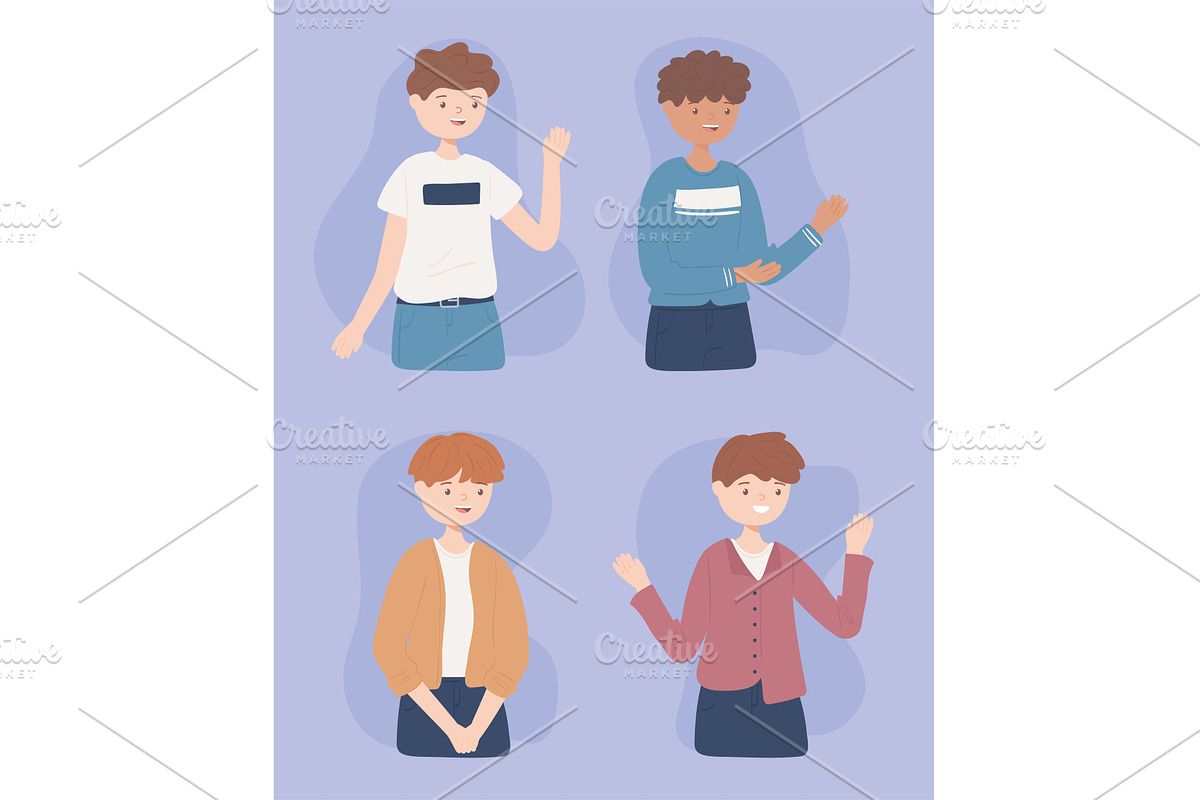 set of young men, a Person Illustration by studiogstock