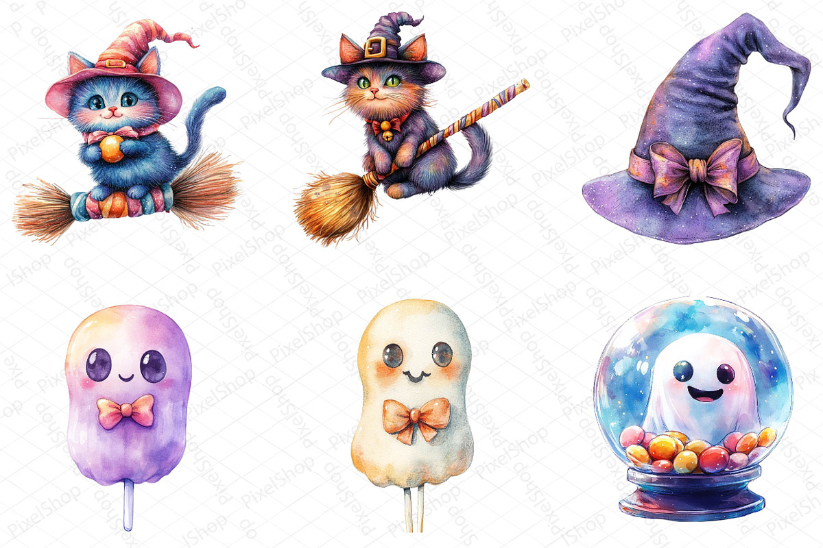 Kawaii Halloween Clipart Bundle, an Illustration by DreamPrint404 (Photo 5 of 5)