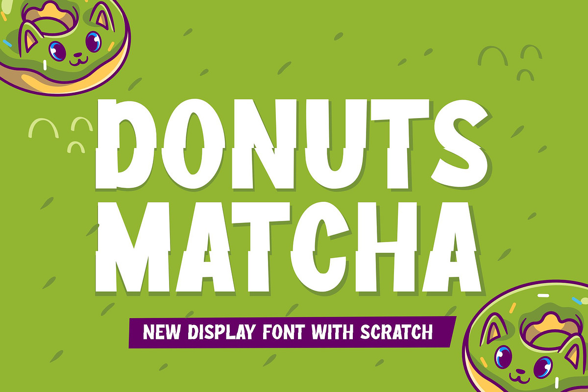 Donuts Matcha || Display Font, a Sans Serif Font by Idea Studio (Photo 1 of 5)
