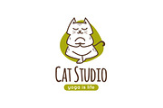 Cat Studio. Yoga Logo., a Branding & Logo Template by Trapezoid (Thumbnail 2 of 2)