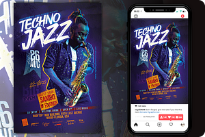 Jazz Music Event Flyer, a Flyer Template by regalDRAW