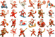 Watercolor Santa Playing Sport, a Sport Illustration by Daily.Designs (Thumbnail 2 of 5)