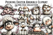 Peeking Easter Animals Clipart, an Illustration by Dream Creation (Thumbnail 1 of 7)