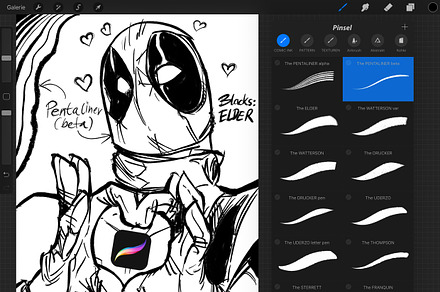 16+ Procreate INK & SFX Brushes, a Brush Add-On by Georg's Procreate Brushes
