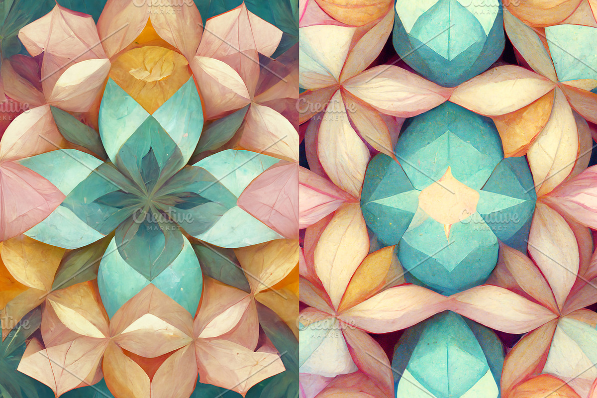 Summer kaleidoscope background set, a Texture Graphic by Olha Klein (Photo 4 of 6)