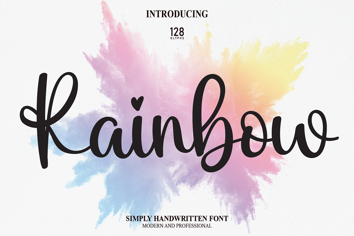 Rainbow | Script Font, a Script Font by Scratchones