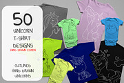 50 Hand Drawn Unicorn T-shirt Design, an Illustration by Character (Thumbnail 1 of 14)