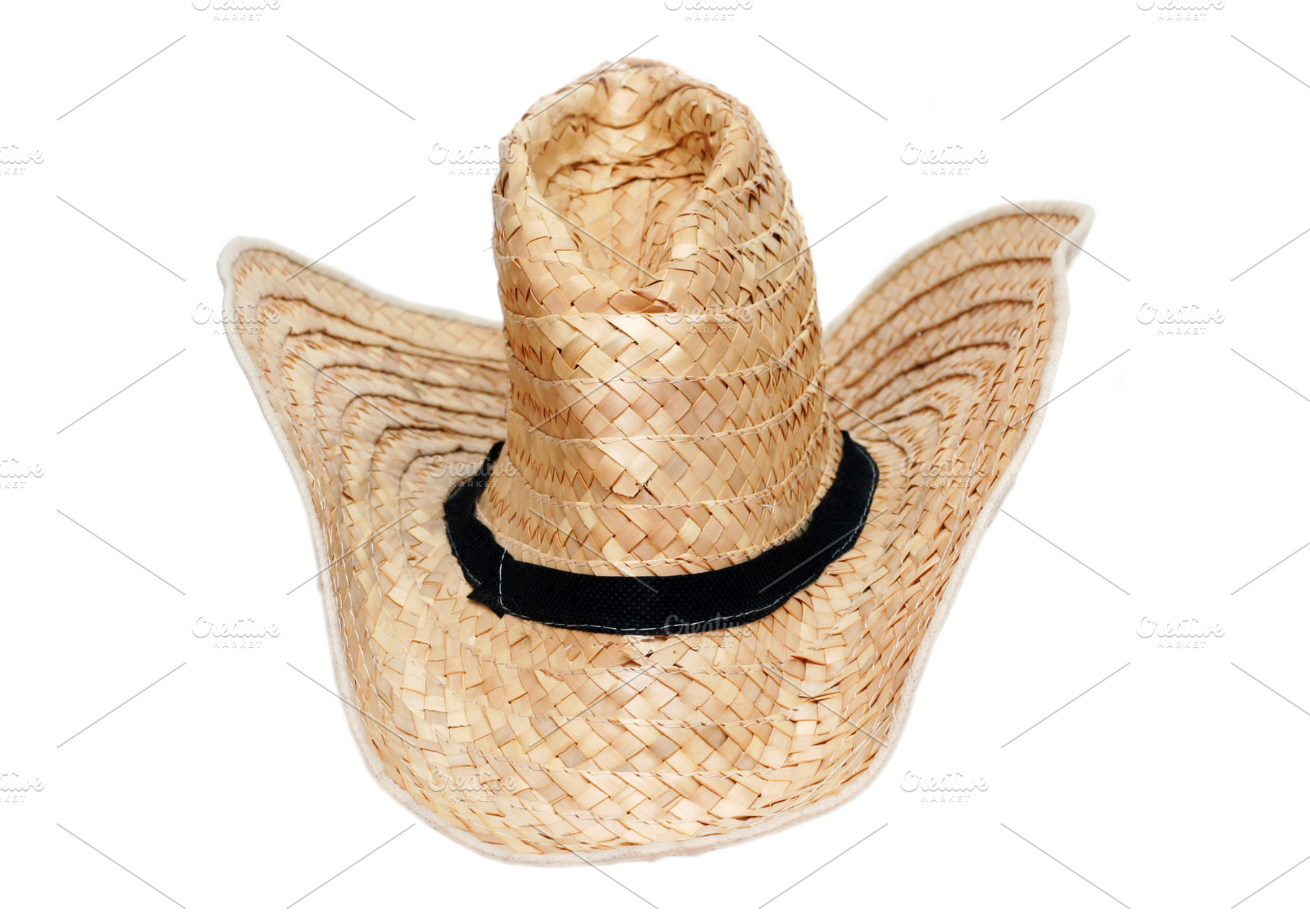 Straw hat isolated on white, a Photo by saiko3p