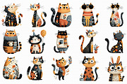 Quirky Cats Clipart PNG, an Illustration by Libby Wishes (Thumbnail 5 of 7)