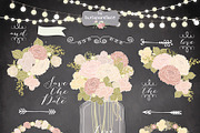Vector chalk/rustic flower clipart, an Illustration by burlapandlace (Thumbnail 1 of 3)