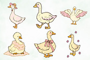 Watercolor Whimsical Cute Goose PNG, an Animal Illustration by Creative Art (Thumbnail 5 of 8)