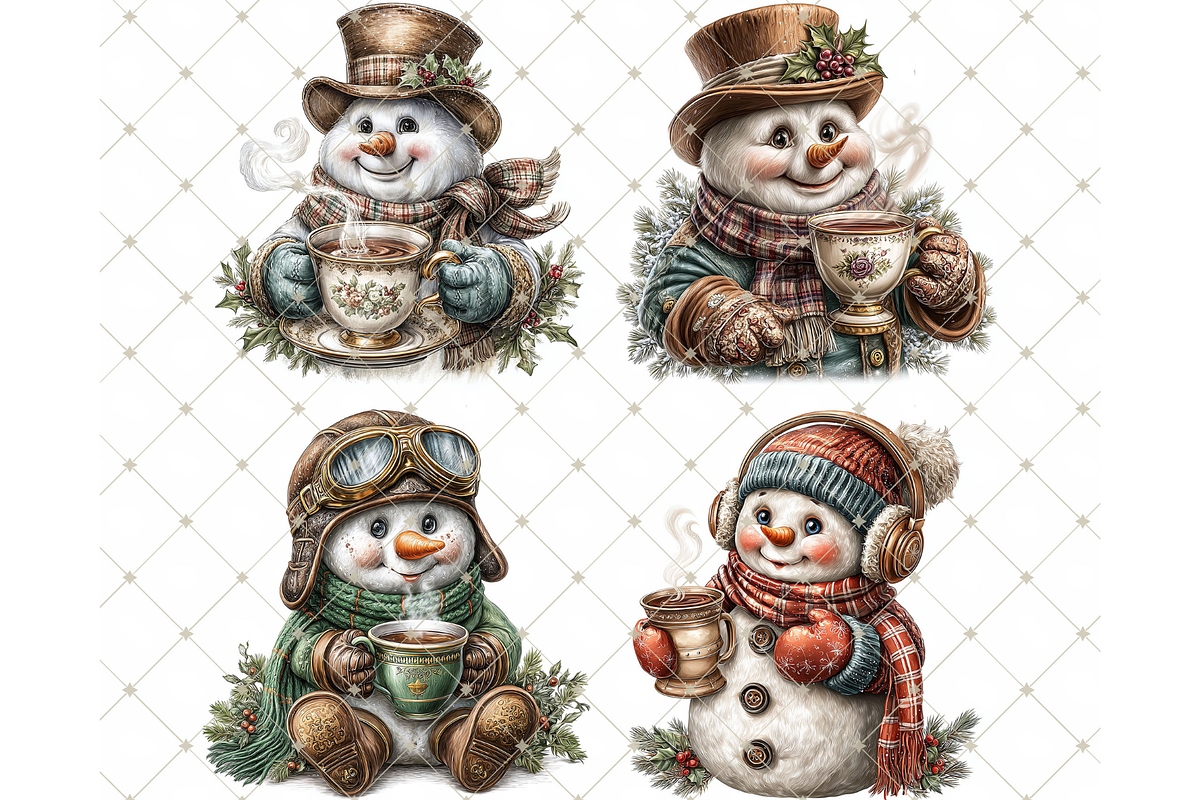 Hot Cocoa Snowman Clipart JPG, an Illustration by Memories By Lea (Photo 2 of 10)
