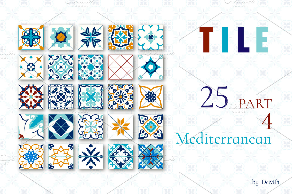 Mediterranean TILE Bundle 25+ V4, a Pattern Graphic by DeMih (Photo 2 of 6)