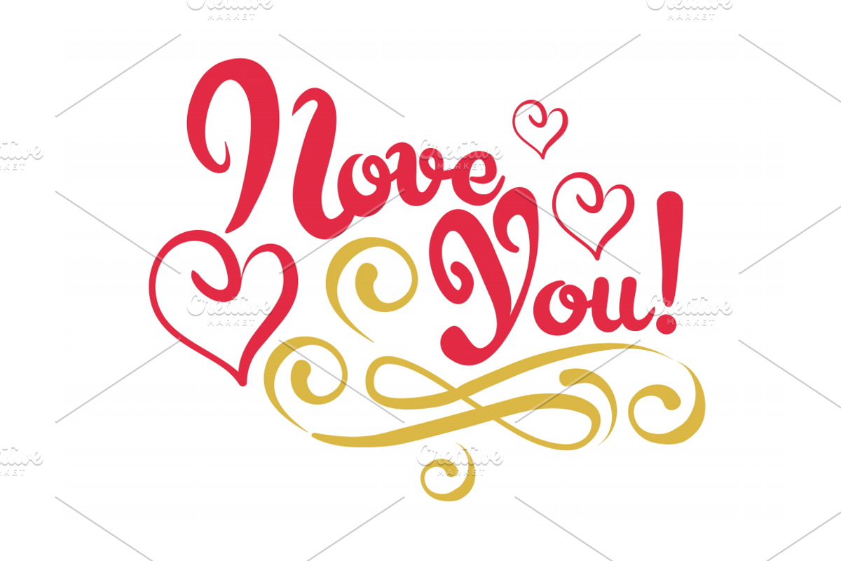 Love You, Lettering, Design Vector