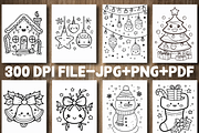 Cute Decorative Christmas Coloring, a Seasonal Illustration by Design Station (Thumbnail 2 of 3)