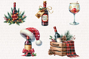Christmas Red Wine Clipart, an Illustration by CreationArt (Thumbnail 5 of 6)