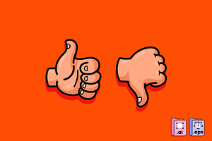 Cartoon Thumbs Up Thumbs Down, a Person Illustration by MISS CHATZ