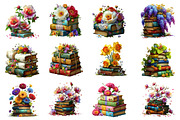 Spring Flower Book Stack Clipart, an Illustration by Dream Creation (Thumbnail 2 of 7)