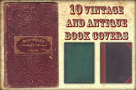 10 Vintage and Antique Book Covers, a Texture Graphic by Blue Line Design