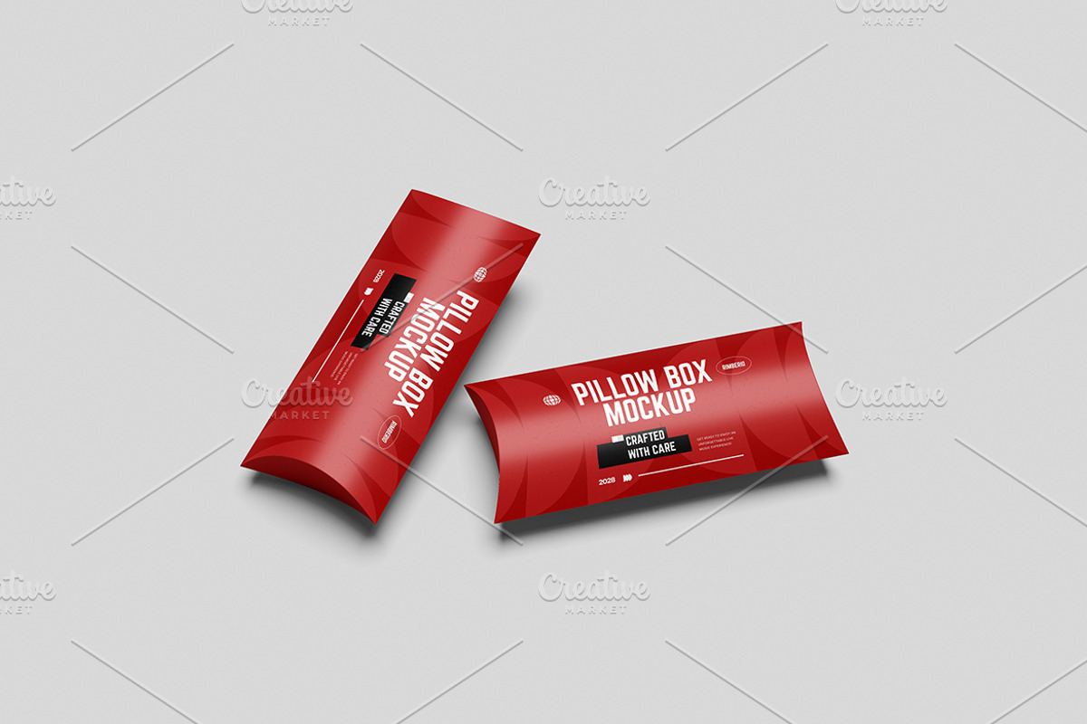 Pillow Box Packaging Mockup, an Advertising Mockup by Gatamotion (Photo 5 of 5)