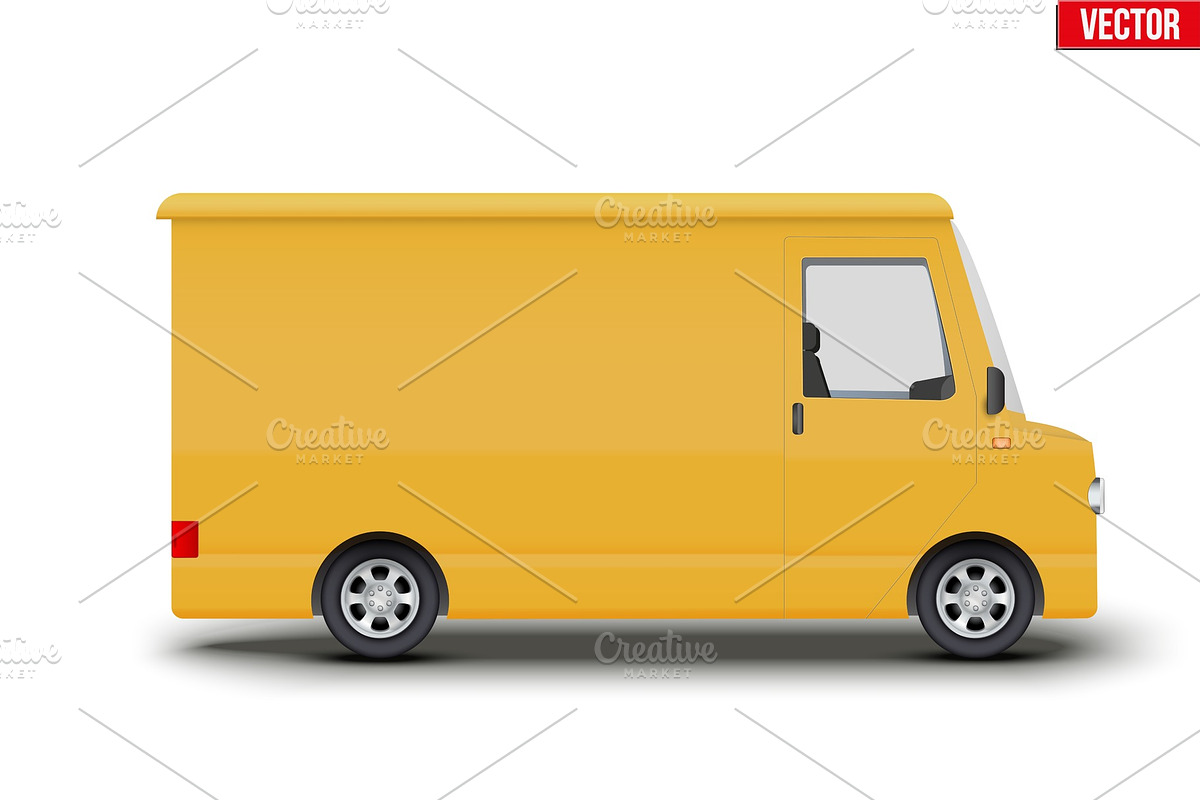 Retro yellow postal van minibus, an Object Graphic by Vitamin