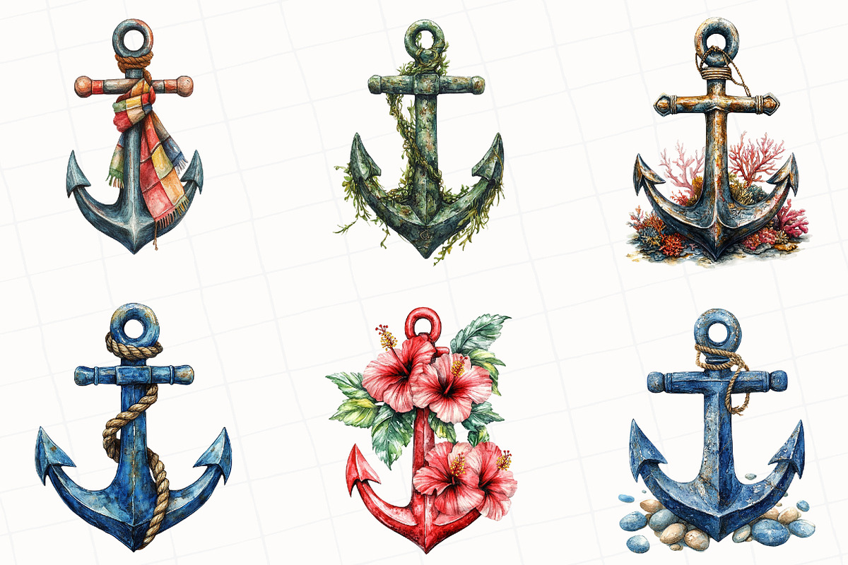 Summer Anchor Clipart, an Illustration by OK Design (Photo 2 of 5)