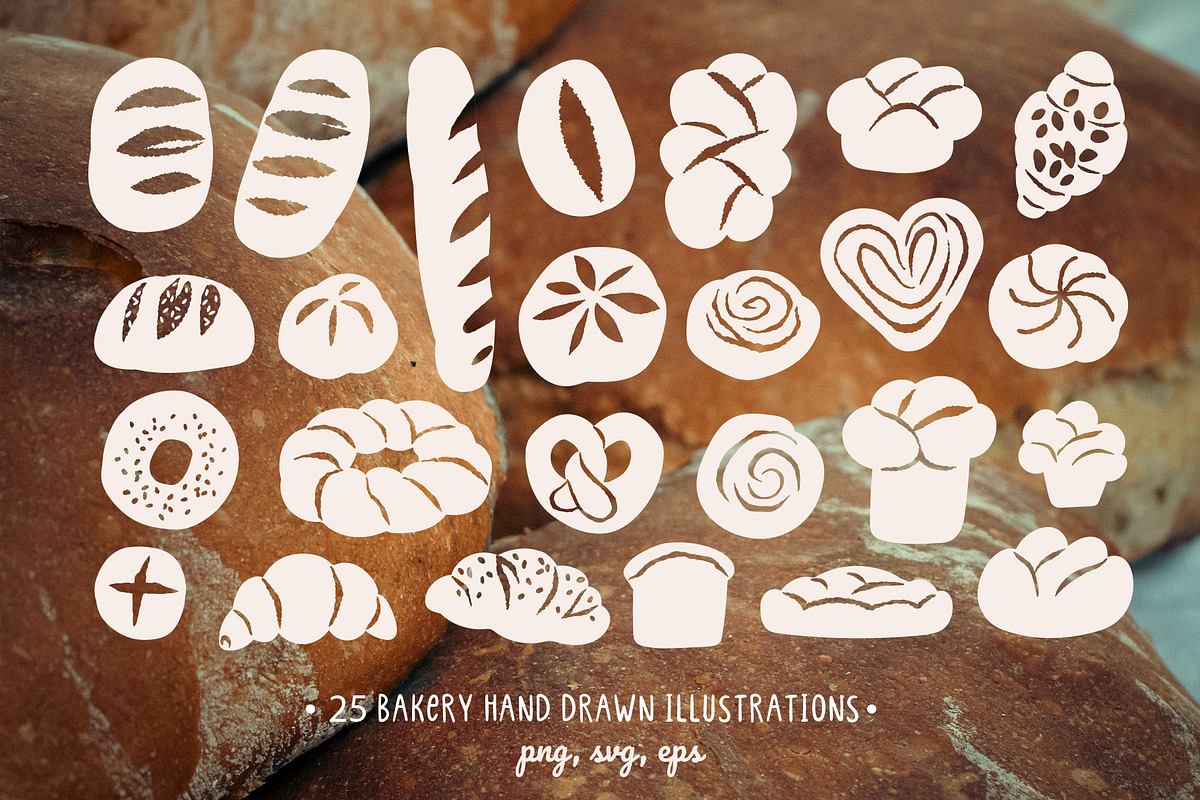 Bakery illustrations & patterns, a Food Illustration by Alenkakarabanova (Photo 2 of 12)