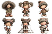 Whimsical Winter Kids Clipart, an Illustration by Craft Nest (Thumbnail 7 of 11)
