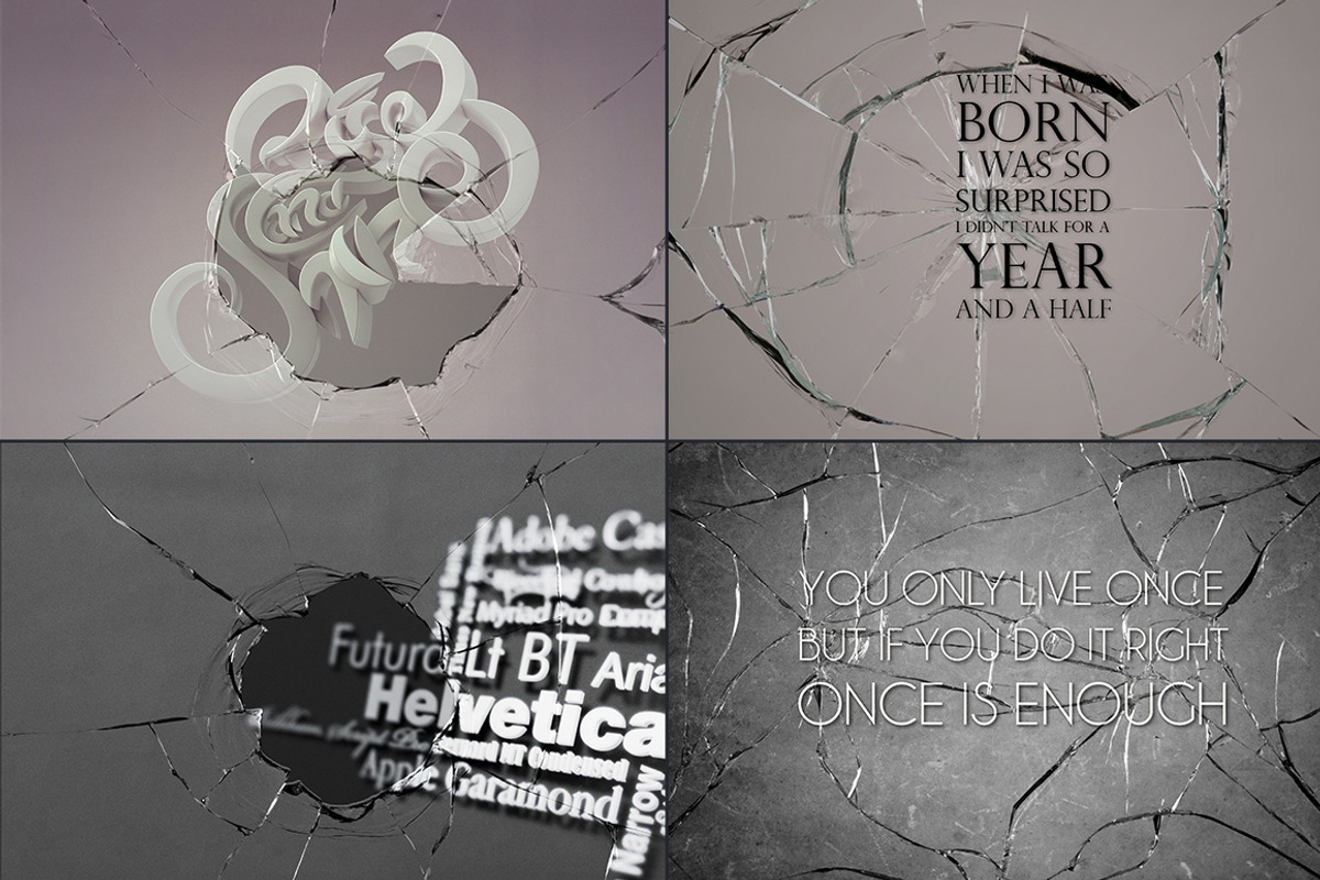 10 Broken Glass Textures Mock-up preview 4