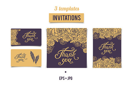 Thank You card with lettering, a Card Template by LoveDesignShop