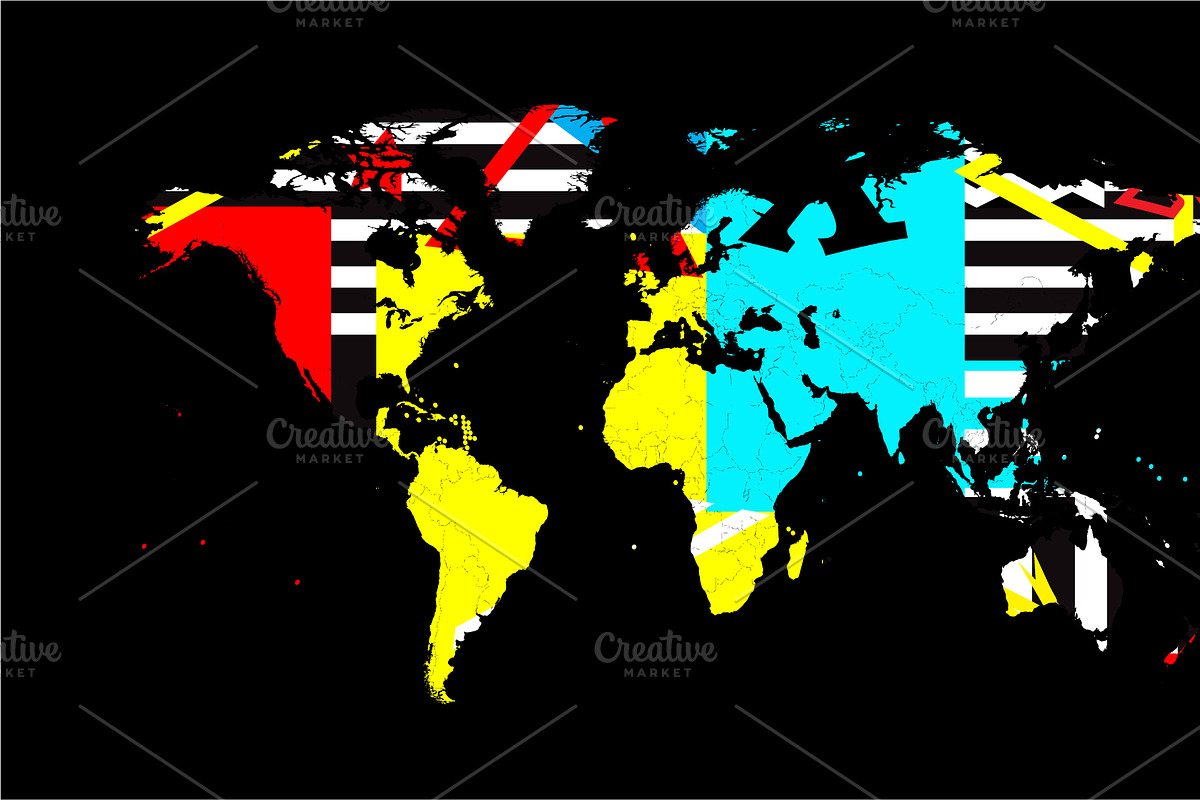 World map infographic pop art, color, a Graphic by TeaGraphicDesign