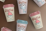 Groovy Coffee Characters Clipart, an Object Graphic by Alina Sh (Thumbnail 5 of 8)