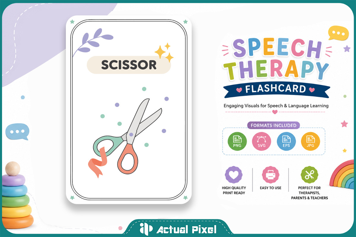 Speech Therapy Flashcard Bundle, an Education Illustration by Actual Pixel (Photo 17 of 22)