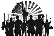 America Worker Vector Bundle, an Illustration by jahid234 (Thumbnail 11 of 21)