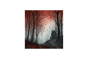Gothic Old Forest Backgrounds, a Background Graphic by PcuDesigns Illustrations (Thumbnail 2 of 3)