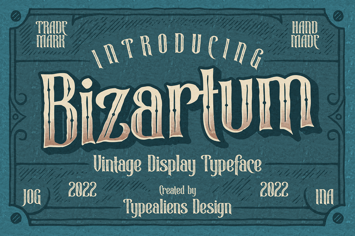 Bizartum for Vintage Logo & Branding, a Font by ilhamtaro (Photo 1 of 10)