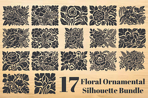 Floral Ornamental Silhouette Bundle
