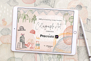 Collagraph Art Procreate Brushe, a Brush Add-On by JSquarePresents (Thumbnail 1 of 9)