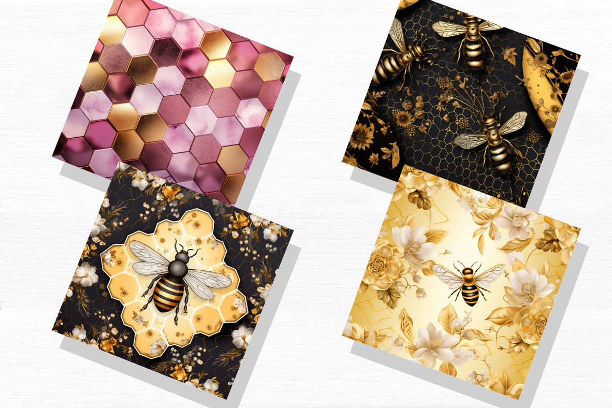 Princess Bee Digital Paper Bundle, an Object Graphic by Regulrcrative (Photo 2 of 4)