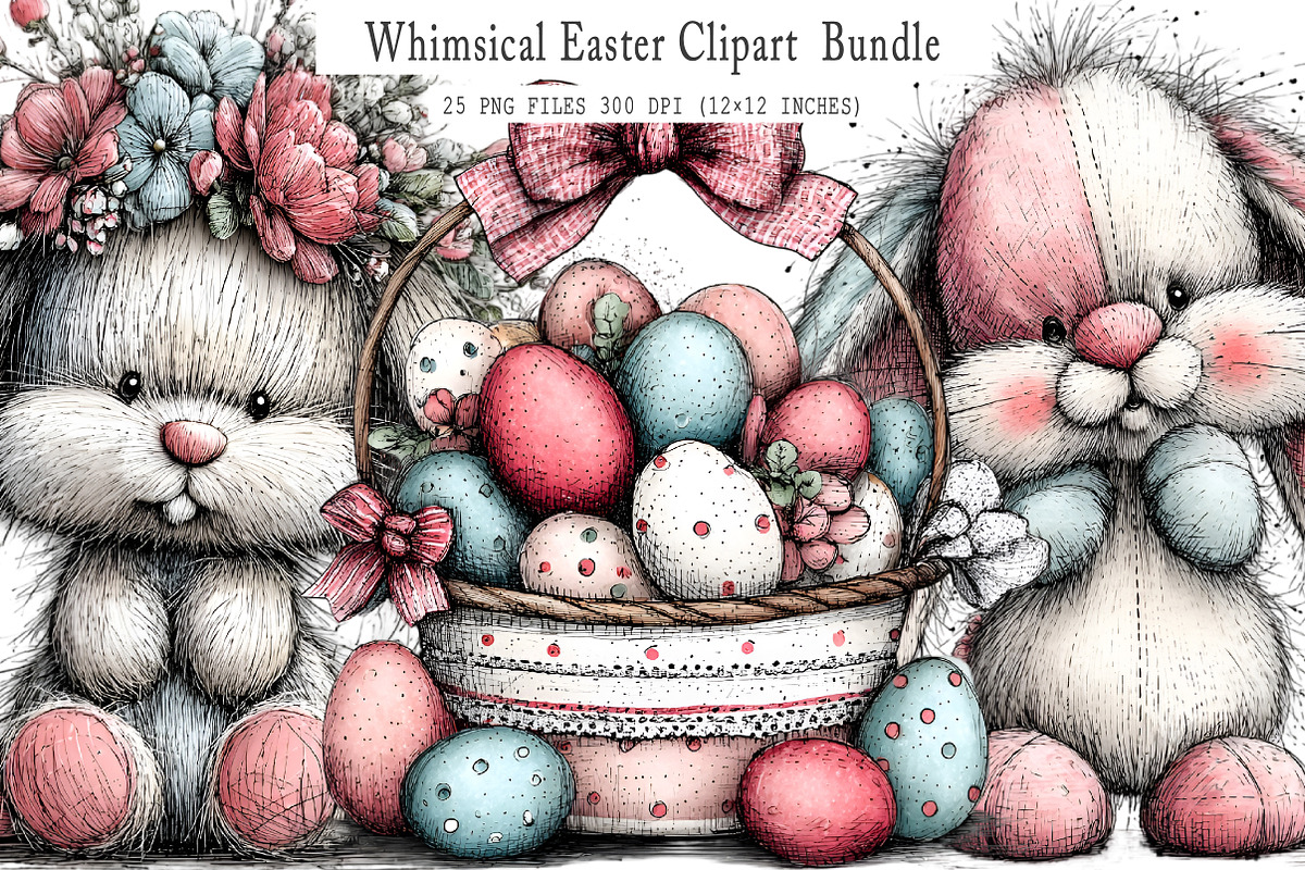 Whimsical Easter Clipart Bundle, an Illustration by GatewayDesign (Photo 1 of 3)
