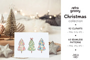 Retro Christmas Collection, a Seasonal Illustration by JulzaArt (Thumbnail 2 of 9)