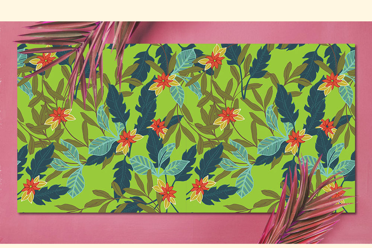 12JPG/EPS Tropical floral pattern, a Pattern Graphic by Theraphosath (Photo 20 of 22)