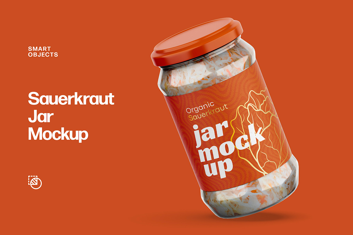 Sauerkraut Jar Mockup, a Packaging Mockup by Dev.Rawat21 (Photo 1 of 4)