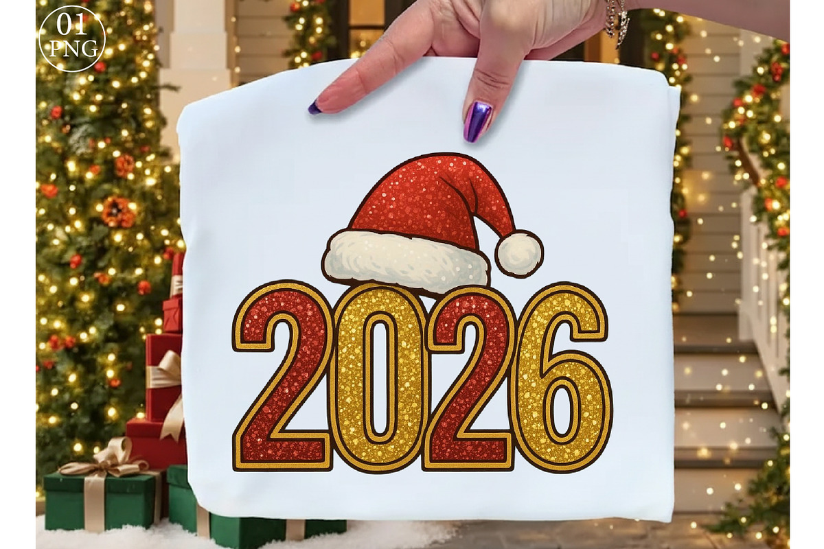 Glitter Happy New Year 2026 Png, a Graphic by Libby Wishes (Photo 4 of 8)