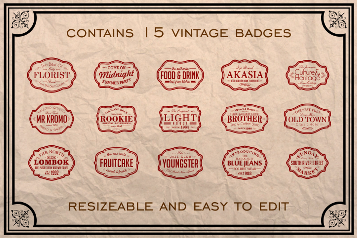 Vintage Badges Bundle 2013 preview 2