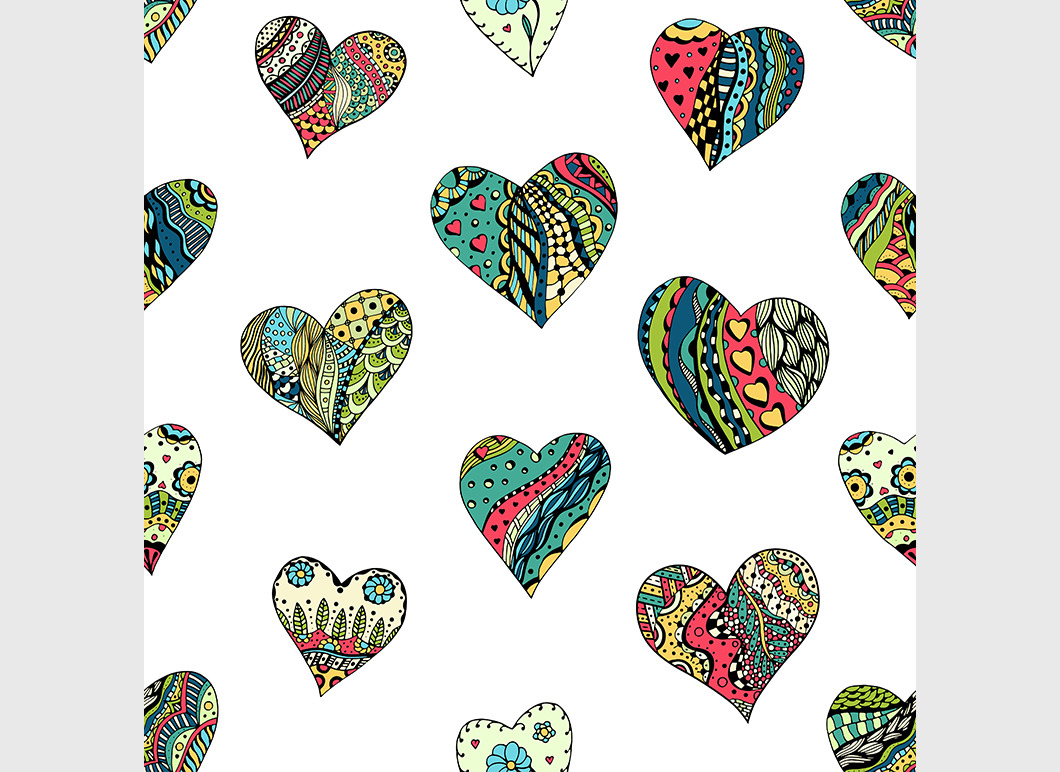 pattern of Tangle Patterns hearts, a Pattern Graphic by IllustrationArtShop