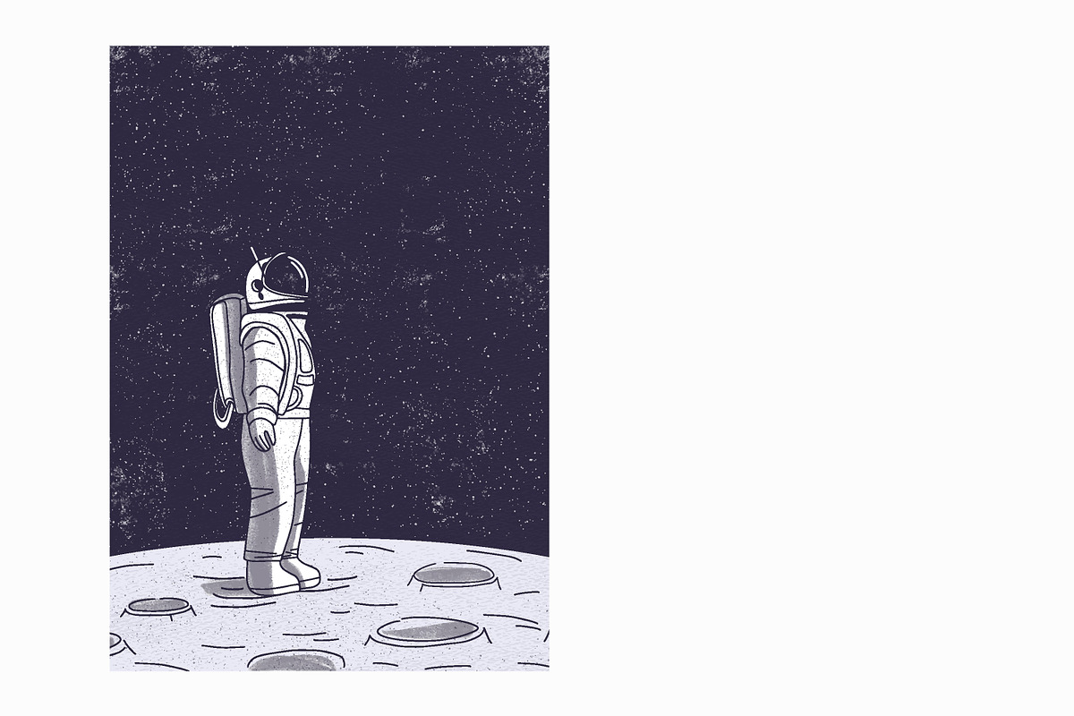 Astronaut on the moon, a Person Illustration by Good Studio (Photo 2 of 4)